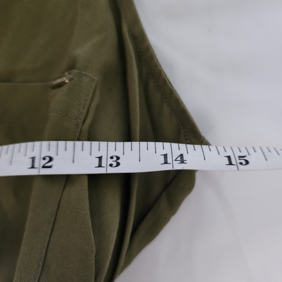 GUESS Womens Olive Green Button Up Sleeveless Collared Dress - Small - Picture 5 of 6